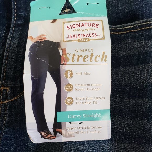 NWT  Signature Levi Curvy Straight Stretch Jeans Size 4 - Picture 7 of 10